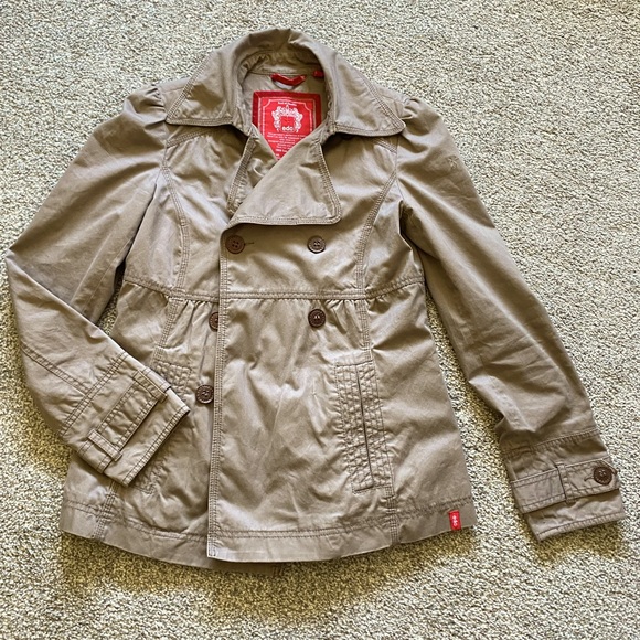 Esprit Jackets & Blazers - Esprit EDC Double-Breasted Taupe Jacket 100% Cotton Gilmore Girls Style (S)